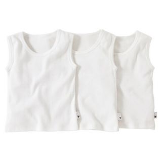 Burts Bees Baby Infant Toddler Boys 3 Pack Muscle Tank   White 24 M