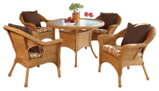 Willowemoc All weather Woven Patio Dining Table Furniture Set
