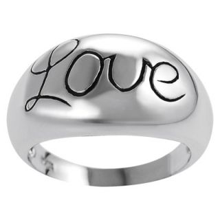 Tressa Sterling Silver Domed Love Ring   Silver