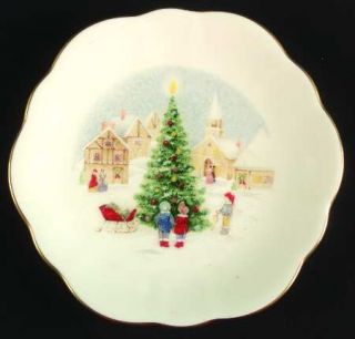 Mikasa Merry Christmas Wellington Canape Plate, Fine China Dinnerware   Bone,Chr