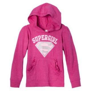 Supergirl Infant Toddler Girls Long Sleeve Hooded Tee   Pink 4T