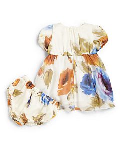 Dolce & Gabbana Infants Floral Print Silk Chiffon Dress & Bloomers Set   Floral