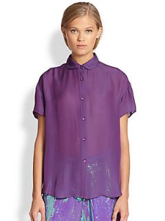 Acne Studios Rogue Silk Chiffon Shirt   Purple