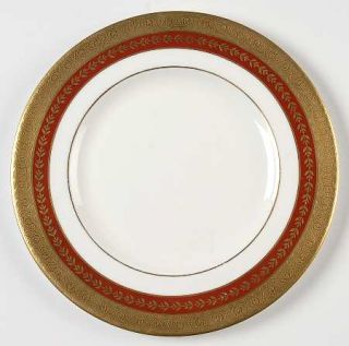 Minton Imperial Gold  Red & Gold Salad Plate, Fine China Dinnerware   Gold Leaf