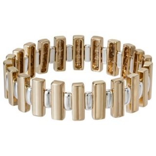Lonna & Lilly Mixed Metal Bar Stretch Bracelet   Silver/Gold