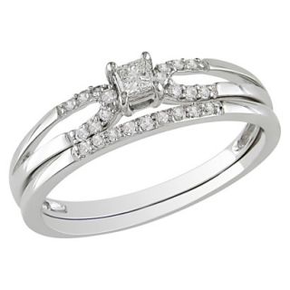 10K White Gold Diamond Bridal Set Silver 5.0