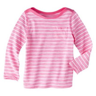 Cherokee Infant Toddler Girls Striped Long Sleeve Tee   Dazzle Pink 4T