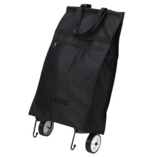 Black Folding Shopping Bag with Wheels