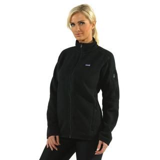 Patagonia Womens Black Better Sweater Jacket (BlackPockets Exterior  Two (2) zip hand pockets, one (1) zip arm pocket / Interior  One (1) slip pocketLining Fully linedClosure Zipper frontThe approximate length from the top center back to the hem is 25.