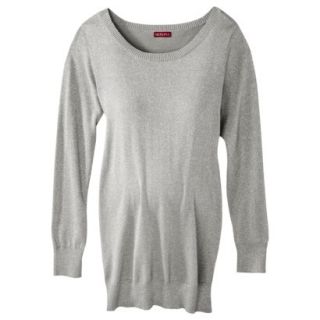 Merona Maternity Long Sleeve Lurex Pullover Sweater   Light Gray L