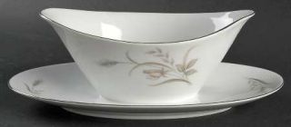 Mikasa Rose Ballet Gravy Boat with Attached Underplate, Fine China Dinnerware  