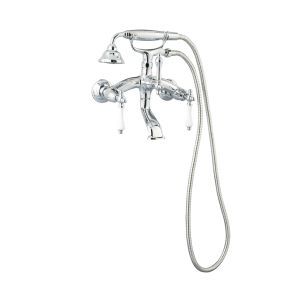 Giagni TWTF P PC Traditional Wall Mount Tub Faucet with Hand Shower & Porcelain