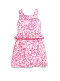 Lilly Pulitzer Kids Little Girls Lowe Peplum Dress   Pink