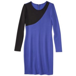 Mossimo Womens Asymmetrical Colorblock Scuba Dress   Blue/Black L