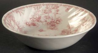 Churchill China Toile Pink (Scalloped) Soup/Cereal Bowl, Fine China Dinnerware  