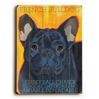 Artehouse French Bulldog Orange Wooden Wall Art   14W x 20H in. Brown   0004 