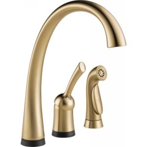 Delta Faucet 4380T CZ DST Pilar Single Handle Kitchen Faucet With Spray