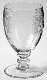 Bohemia Crystal Thistle Juice Glass   Etched Leaves Design, Wafer Stem