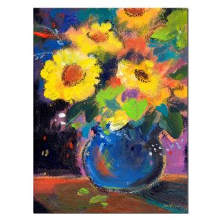 Trademark Global Inc Blue and Yellow Composition Canvas Art by Sheila Golden  