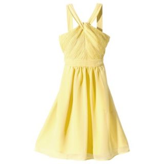 TEVOLIO Womens Halter Neck Chiffon Dress   Sassy Yellow   8