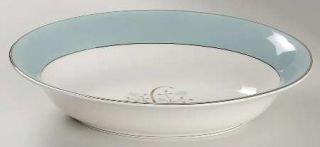 Syracuse Meadow Breeze 10 Oval Vegetable Bowl, Fine China Dinnerware   Blue/Gre