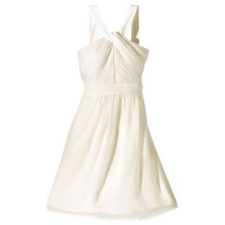 TEVOLIO Womens Halter Neck Chiffon Dress   Off White   14