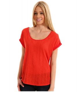 Lucky Brand Geo Embroidered Tee Womens Clothing (Red)