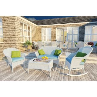 Chicago Wicker and Trading Co Forever Patio 4 Piece Rockport Conversation Set  