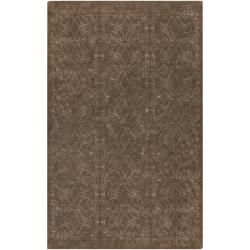Hand tufted Casual Brown/white Floral Crosby Wool Rug (5 X 8)