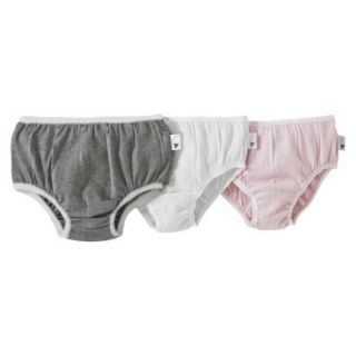 Burts Bees Baby Toddler Girls 3  pack Panty   Ivory/Pink/Grey 4T