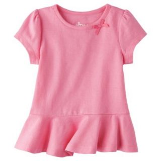 Circo Infant Toddler Girls Short Sleeve Peplum T Shirt   Pink 4T