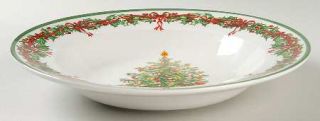 Christopher Radko Holiday Celebrations (Green Trim) Large Rim Soup Bowl, Fine Ch