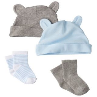 Circo Newborn Boys Hat and Sock Set   Blue/Grey 0 6 M
