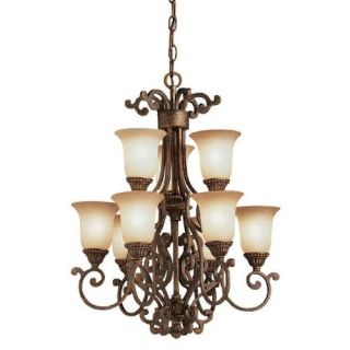 Kichler 2304TZG Transitional 9 Light Fixture Tannery Bronze w/ Gold Accent
