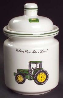 Gibson Designs John Deere (Tractor) Small Canister, Fine China Dinnerware   Gree
