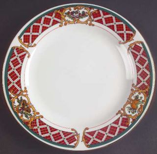 Gibson Designs Windsor Salad Plate, Fine China Dinnerware   Checked Border,Holly