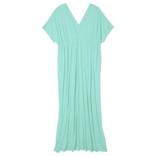 Merona Womens Plus Size Short Sleeve Maxi Dress   Aqua Blue 2