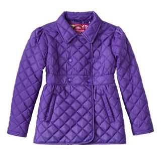 Dollhouse Infant Toddler Girls Quilted Trench Coat   Purple 18 M
