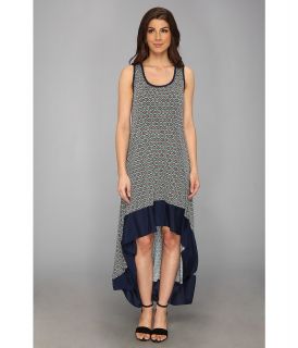 Tbags Los Angeles High Low Tank Dress w/ Contrast Band Womens Dress (Gray)