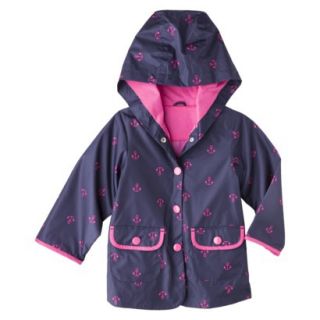 Just One You by Carters Infant Toddler Girls Anchor Raincoat   Navy 18 M