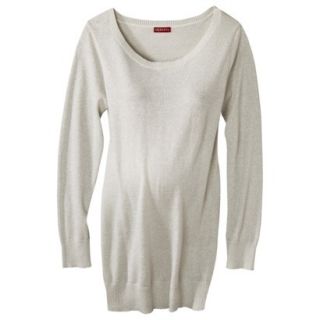Merona Maternity Long Sleeve Lurex Pullover Sweater   Beige XL