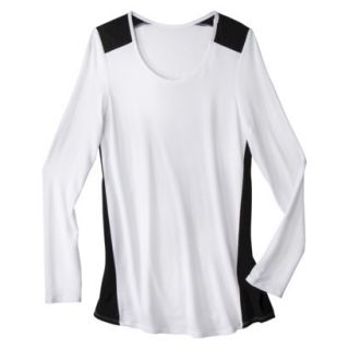 Mossimo Womens Colorblock Long Sleeve Top   White/Black L