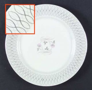 Harmony House China Daphne Dinner Plate, Fine China Dinnerware   Gray Figure Eig