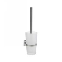 Smedbo SRS333 House Wall Mount Toilet Brush with Frosted Glass Container