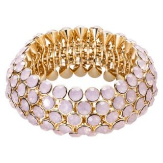Capsule by C ra Round Stone Stretch Bracelet   Gold/Pink