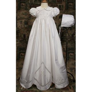 Little Things Mean a Lot Samantha Hand Embroidered Silk Christening Gown