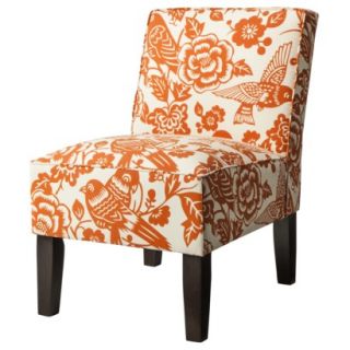 Skyline Armless Upholstered Chair Burke Armless Slipper Chair   Orange Floral