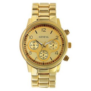 Geneva Gold Round Case Bracelet Watch