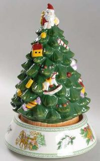 Spode Christmas Tree Green Trim Musical Christmas Tree Centerpiece, Fine China D
