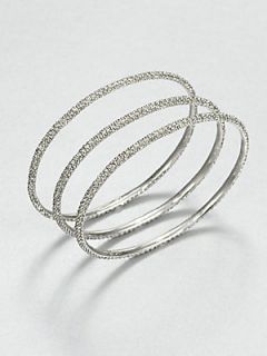 ABS by Allen Schwartz Jewelry Pavé Bangle Bracelet Set   Silver